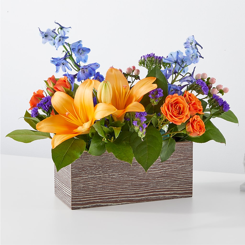 Radiant Citrus Box Bouquet – The Country Florist, Armour SD