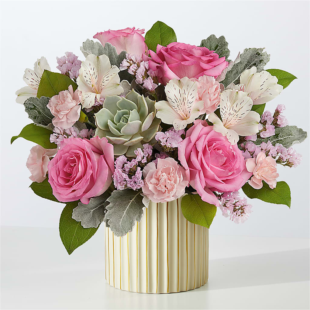 Dusty Rose Bouquet with Ivory Vase – The Country Florist, Armour SD