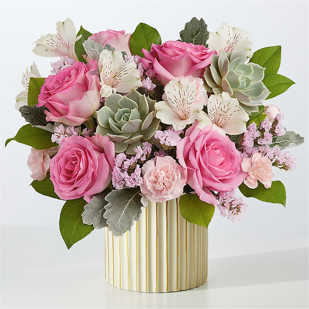 Dusty Rose Bouquet with Ivory Vase – The Country Florist, Armour SD