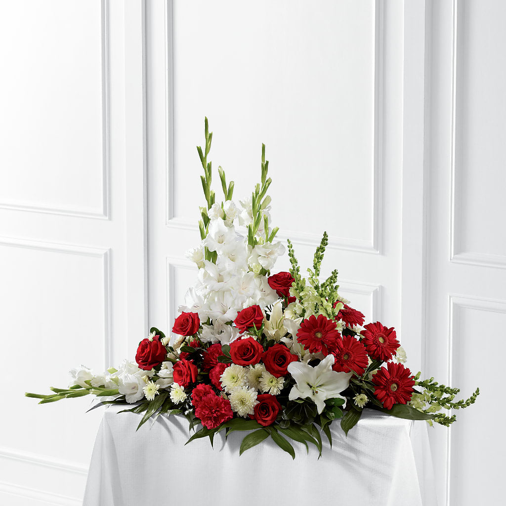 Crimson & White Arrangement – The Country Florist, Armour SD