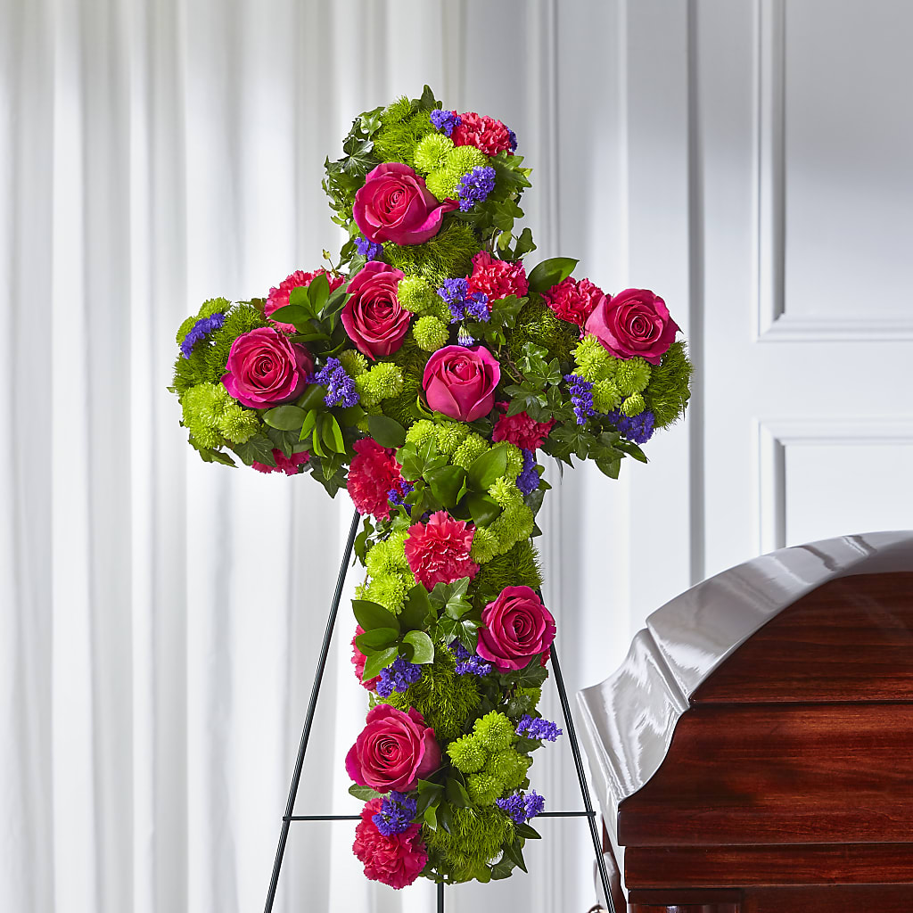 Tribute Rose Floral Cross – The Country Florist, Armour SD