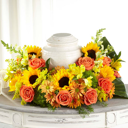 Faithful Sunflower Cremation Adornment –  The Country Florist, Armour SD