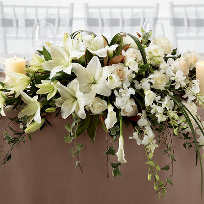 White Linen Arrangement –  The Country Florist, Armour SD